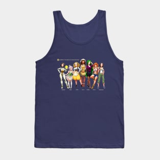 Garlicoin Mascot Girls - Garlicoin, Garlic, Butter, Bread, Parsley, Cheese, and Garlic Bread Tank Top